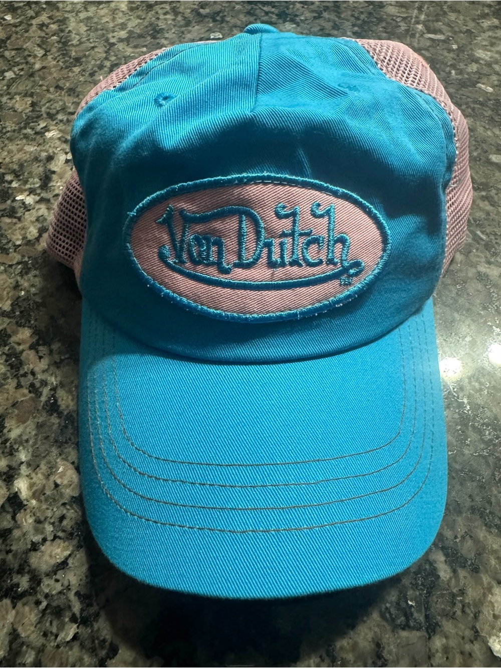 Von Dutch ' Turquoise and Pink Trucker Hat